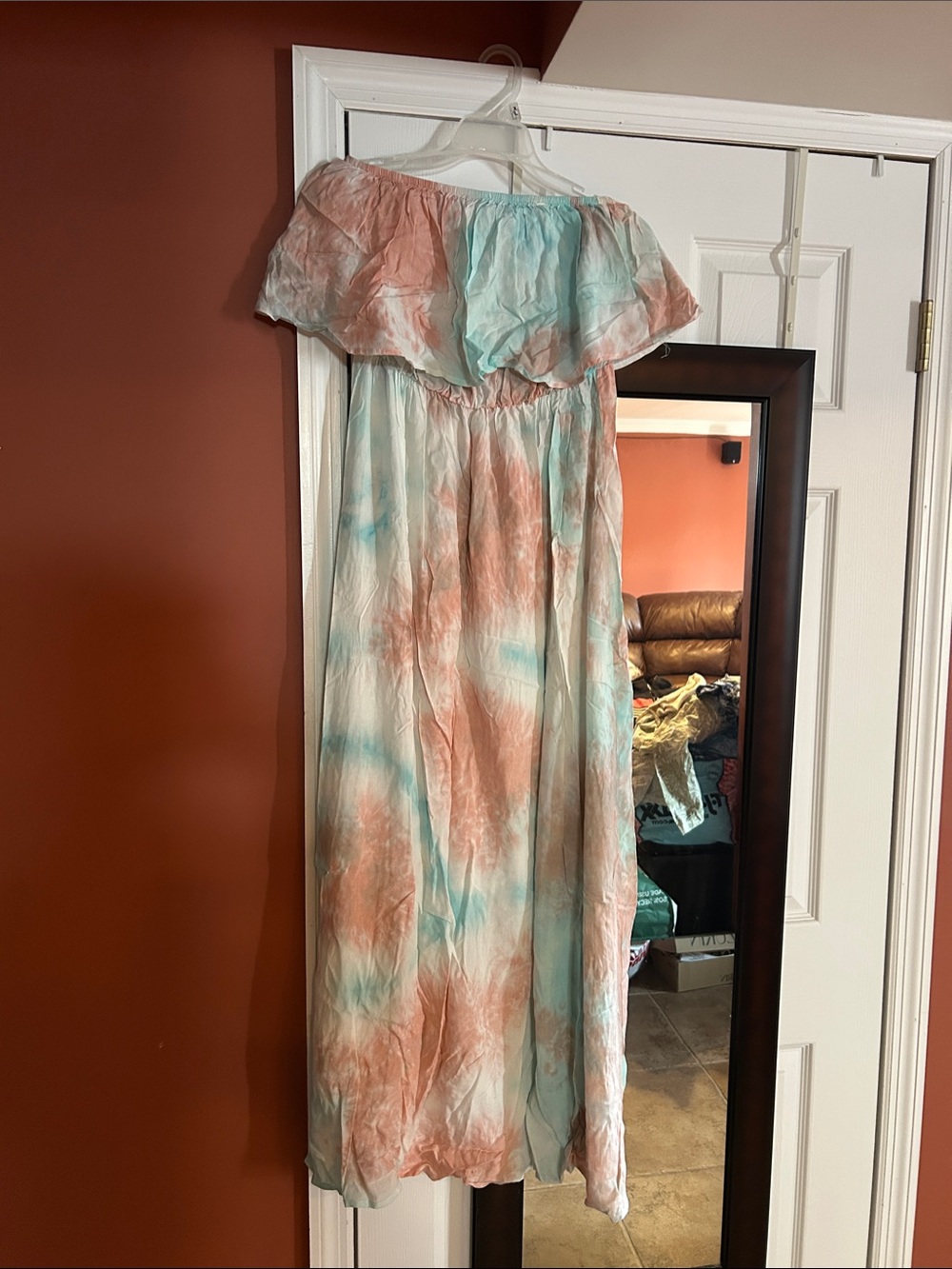 Off the shoulder pink and boy dress